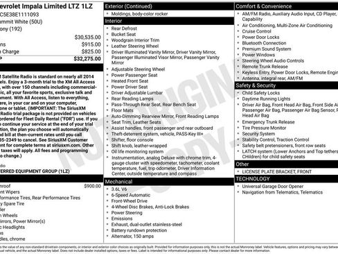 Used 2014 Chevrolet Impala LTZ FWD image 9