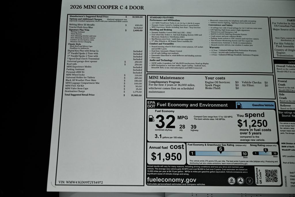 New 2026 MINI Cooper 4-Door Hardtop FWD image 24