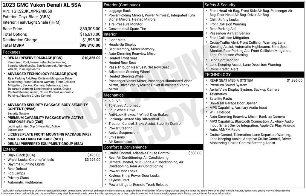 Certified 2023 GMC Yukon XL Denali w/ Denali Reserve Package AWD/4WD image 54
