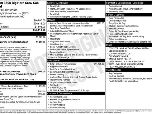 Used 2019 RAM 3500 Big Horn w/ Max Tow Package image 6