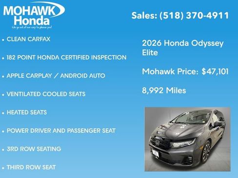 Certified 2026 Honda Odyssey Elite image 16