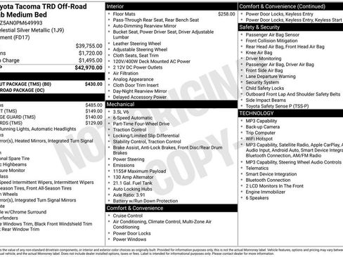 Used 2023 Toyota Tacoma TRD Off-Road w/ Black Out Package (TMS) AWD/4WD image 6