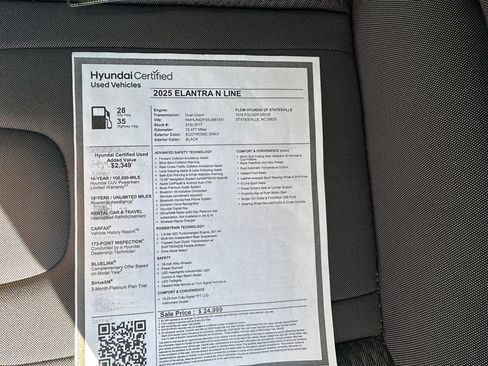 Certified 2025 Hyundai Elantra N Line image 33