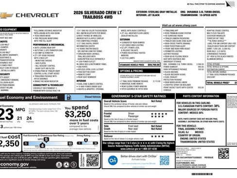 New 2026 Chevrolet Silverado 1500 LT Trail Boss w/ LT Trail Boss Premium Package AWD/4WD image 4
