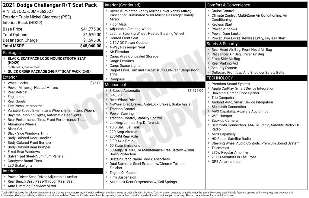 Used 2021 Dodge Challenger R/T Scat Pack RWD image 3