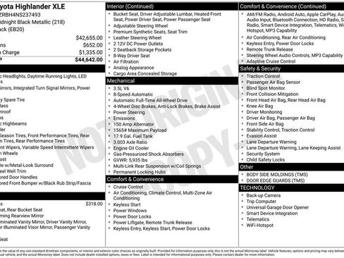 Used 2022 Toyota Highlander XLE AWD/4WD image 33
