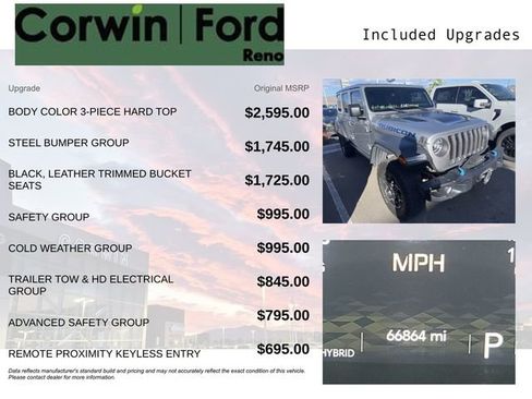 Used 2021 Jeep Wrangler Unlimited Rubicon 4xe w/ Steel Bumper Group AWD/4WD image 3