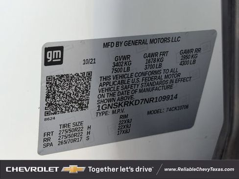 Used 2022 Chevrolet Tahoe RST AWD/4WD image 38