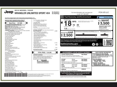 Used 2016 Jeep Wrangler Unlimited Sport w/ Quick Order Package 24S image 18