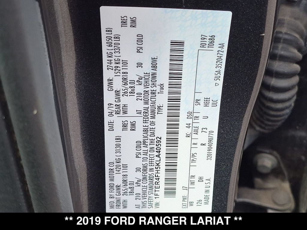 Used 2019 Ford Ranger Lariat w/ Equipment Group 501A Mid AWD/4WD image 30