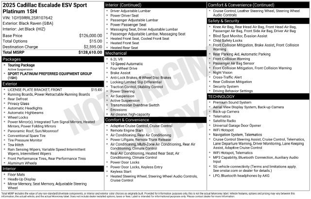 Used 2025 Cadillac Escalade ESV Sport Platinum AWD/4WD image 9