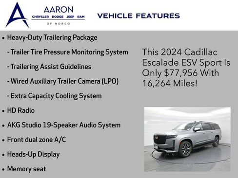Used 2024 Cadillac Escalade ESV Sport w/ Heavy-Duty Trailer Package image 18
