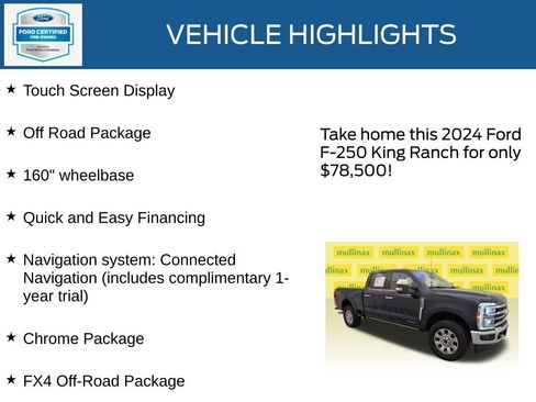 Certified 2024 Ford F250 King Ranch w/ Chrome Package image 34