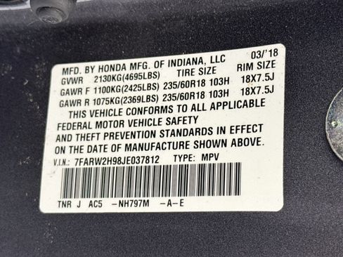 Certified 2018 Honda CR-V Touring image 32