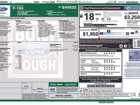 Used 2022 Ford F150 XL w/ Snow Plow Prep Package AWD/4WD image 3