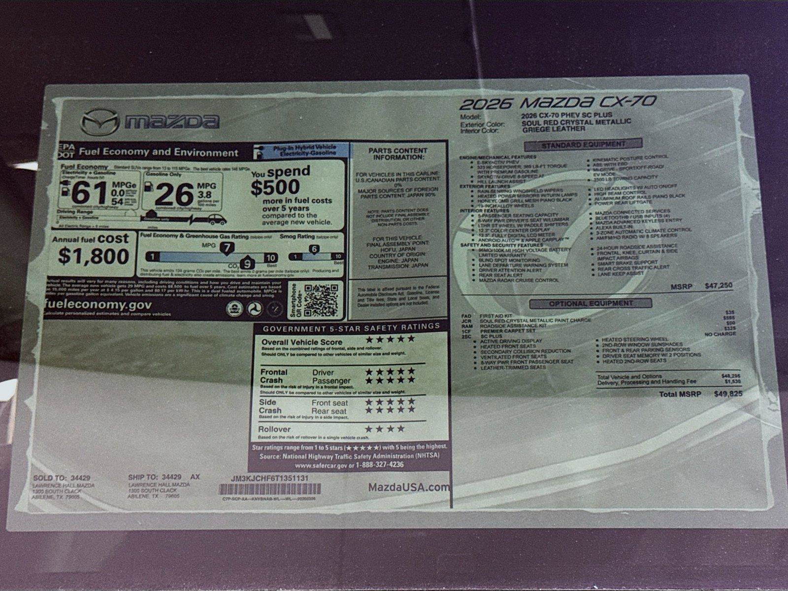 New 2026 MAZDA CX-70 SC AWD/4WD image 20