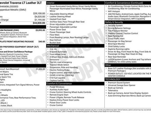Used 2019 Chevrolet Traverse LT w/ LT Premium Package FWD image 7