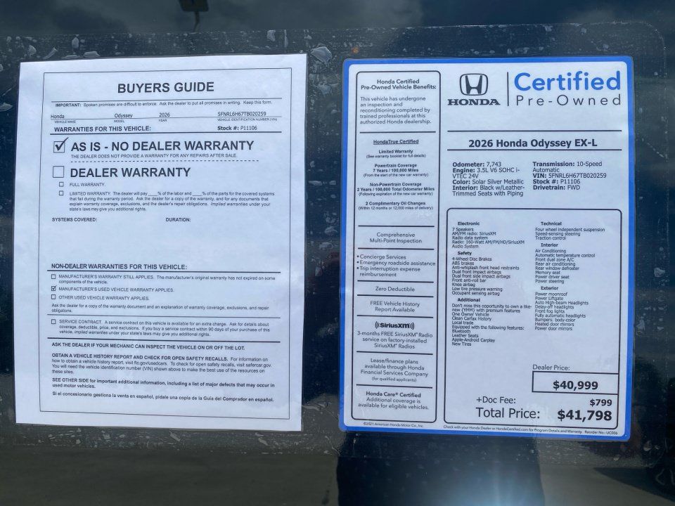 Certified 2026 Honda Odyssey EX-L image 37