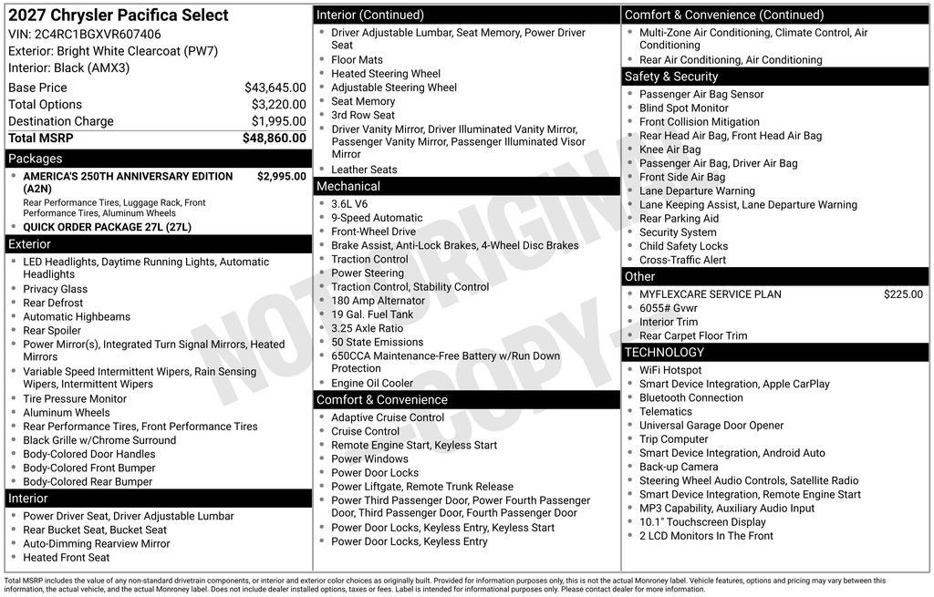 New 2027 Chrysler Pacifica Select FWD image 9