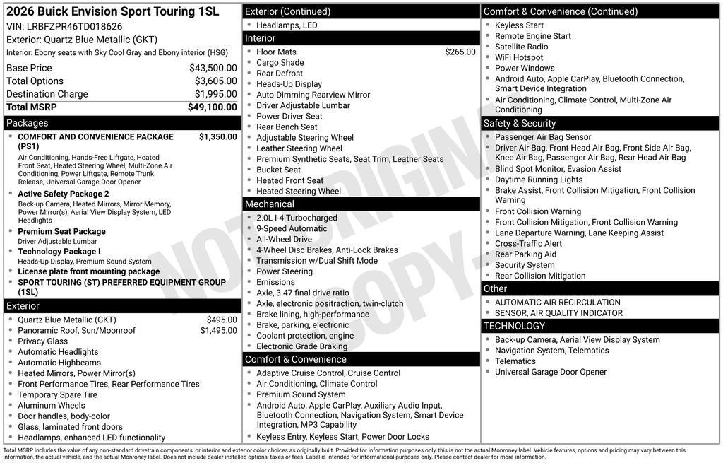 New 2026 Buick Envision Sport Touring AWD/4WD image 34