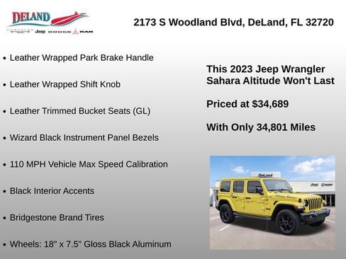 Used 2023 Jeep Wrangler Unlimited Sahara AWD/4WD image 30