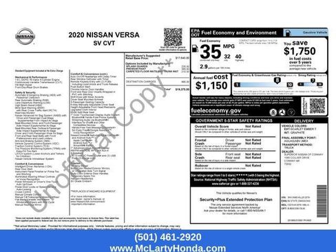 Used 2020 Nissan Versa SV FWD image 15