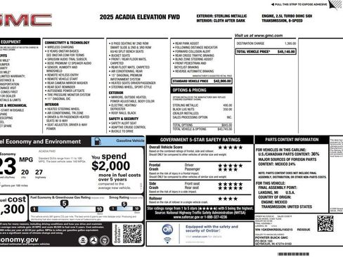 Used 2025 GMC Acadia Elevation image 3