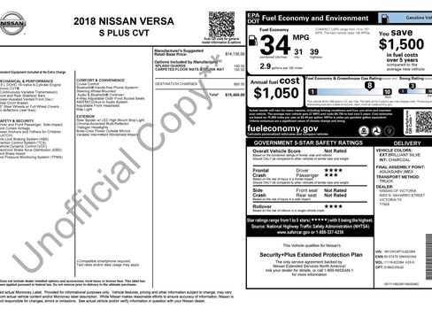 Used 2018 Nissan Versa S Plus FWD image 3