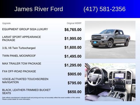 Used 2020 Ford F150 Lariat w/ Equipment Group 502A Luxury AWD/4WD image 5