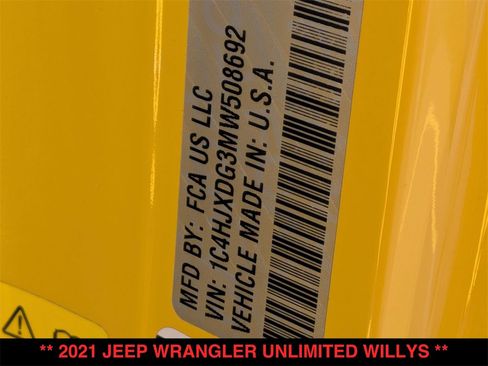Used 2021 Jeep Wrangler Unlimited Willys image 33