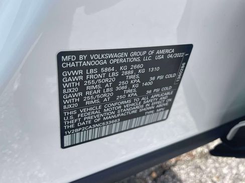 Used 2022 Volkswagen Atlas SEL AWD/4WD image 20