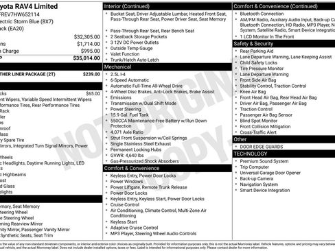 Used 2017 Toyota RAV4 Limited w/ All Weather Liner Package AWD/4WD image 11