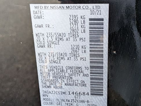 Used 2021 Nissan Murano SL w/ SL Moonroof Package image 42