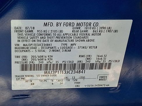 Used 2018 Ford EcoSport SE w/ SE Convenience Package FWD image 27