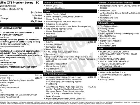 Used 2020 Cadillac XT5 Premium Luxury w/ LPO, Floor Liner Package FWD image 47