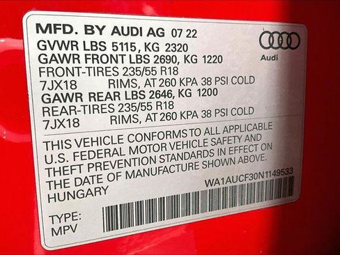 Certified 2022 Audi Q3 2.0T Premium w/ Convenience Package AWD/4WD image 29