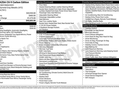 Certified 2022 MAZDA CX-9 Carbon Edition AWD/4WD image 43