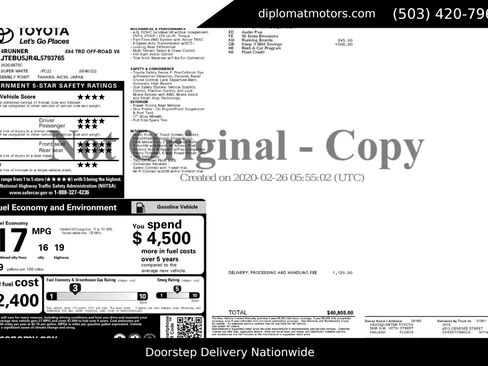 Used 2020 Toyota 4Runner TRD Off-Road image 2