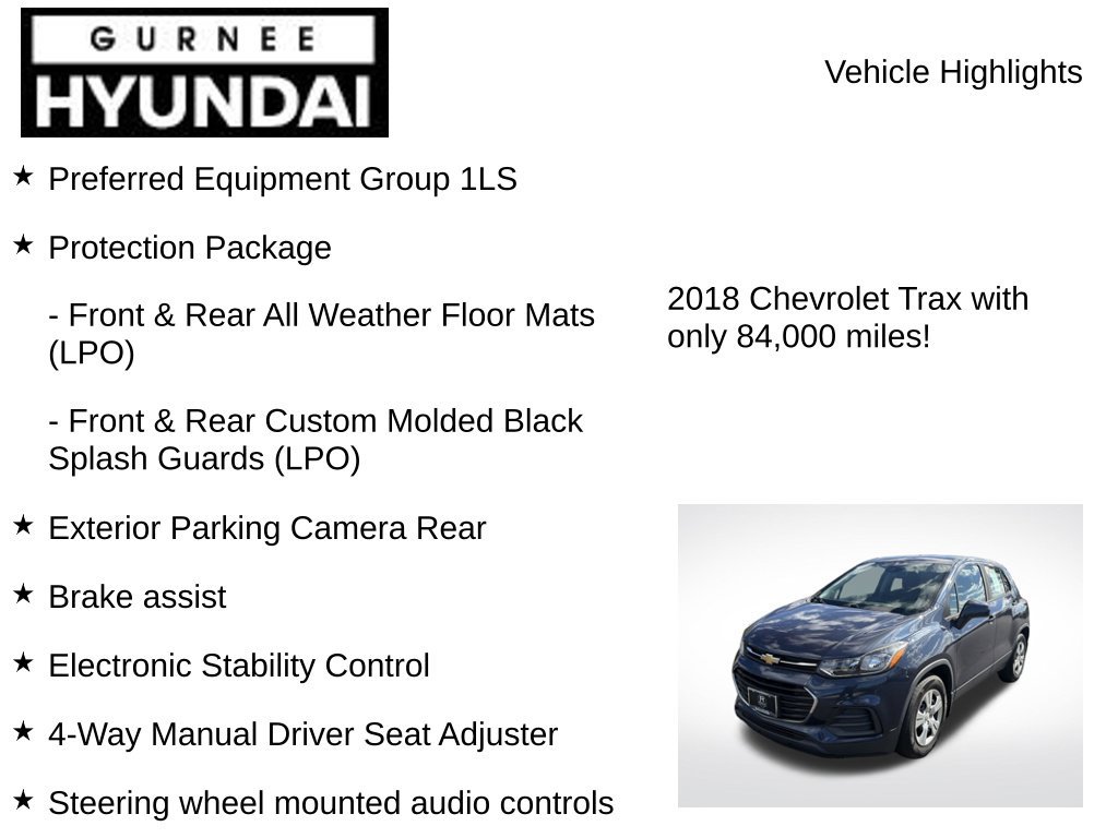 Used 2018 Chevrolet Trax LS w/ LPO, Protection Package FWD image 7