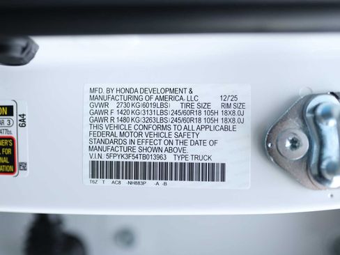 New 2026 Honda Ridgeline RTL image 15