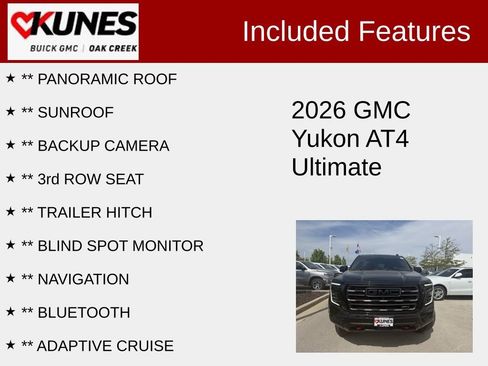 Used 2026 GMC Yukon AT4 Ultimate w/ LPO, Floor Liner Package AWD/4WD image 2