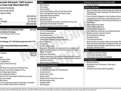 New 2026 Chevrolet Silverado 1500 Custom Trail Boss w/ LPO, Dark Essentials Package AWD/4WD image 6
