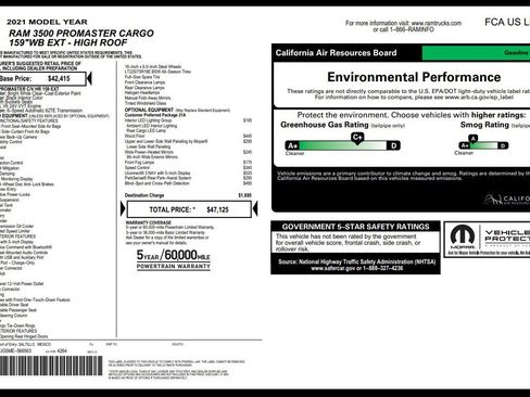 Used 2021 RAM ProMaster 3500 w/ Interior LED Lighting Group image 3