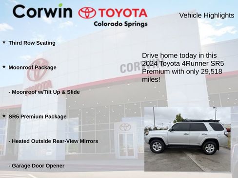 Used 2024 Toyota 4Runner SR5 Premium w/ Moonroof Package AWD/4WD image 7