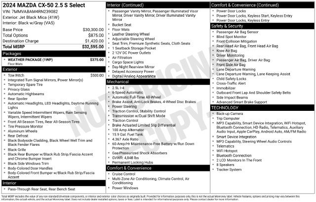 Used 2024 MAZDA CX-50 AWD 2.5 S w/ Weather Package image 13