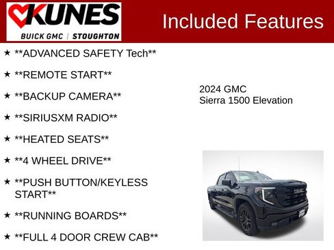 Used 2024 GMC Sierra 1500 Elevation w/ LPO, Elevation Black Package AWD/4WD image 2