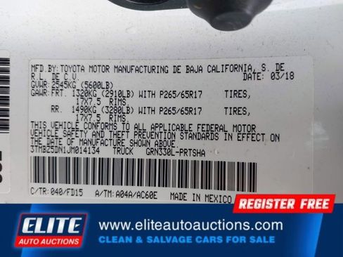 Used 2018 Toyota Tacoma TRD Sport w/ Technology Package image 17