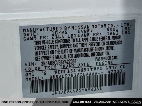 Certified 2025 Nissan Sentra SV w/ All-Weather Package FWD image 30
