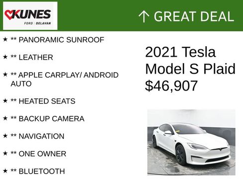 Used 2021 Tesla Model S Plaid AWD/4WD image 2