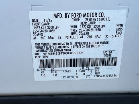 Used 2016 Ford Explorer Sport w/ Equipment Group 401A image 9